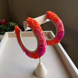 Ombre Raffia Hoops